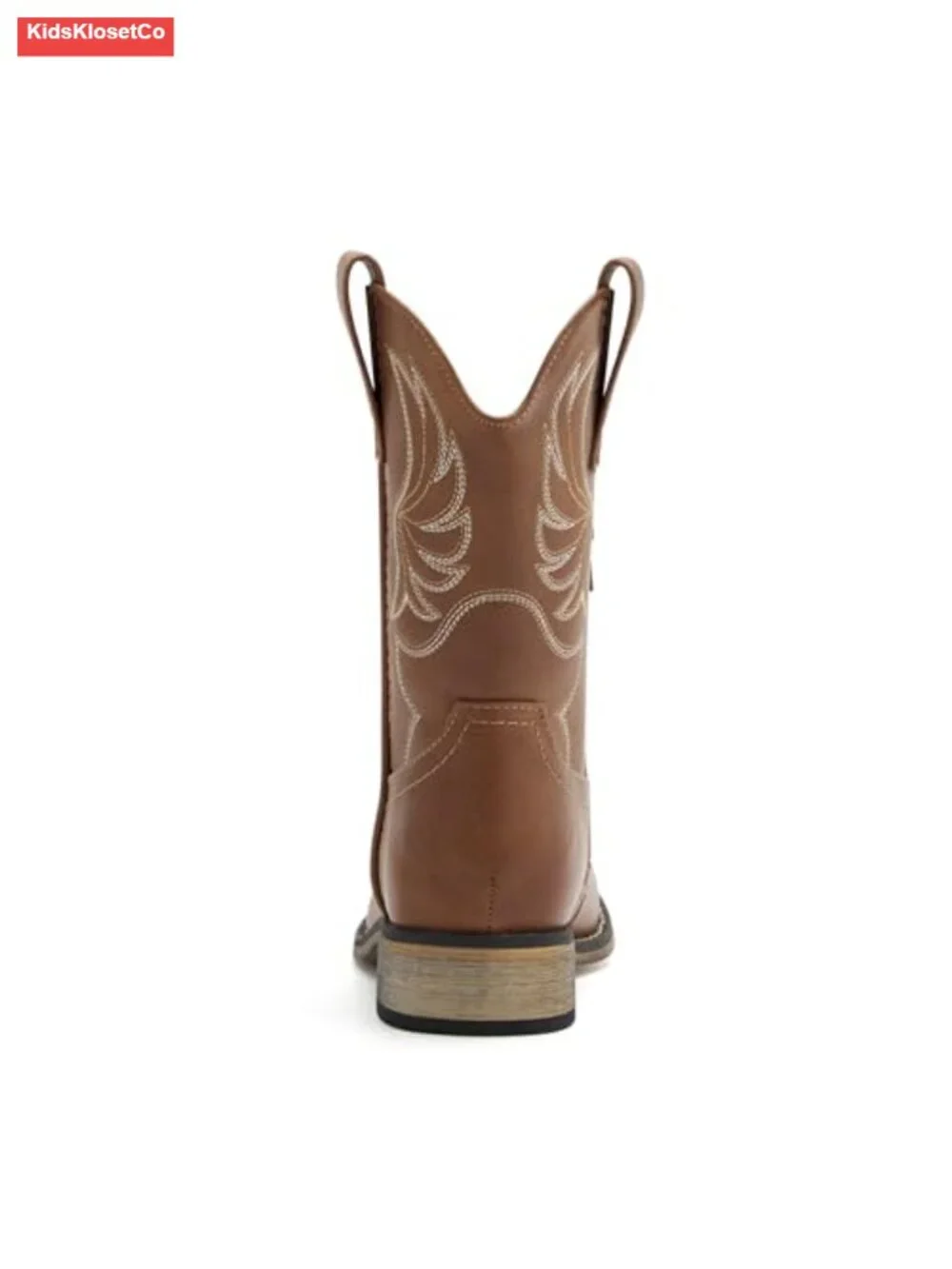 Kids Western Boots Embroidered Square Toe Mid Calf Riding Shoes